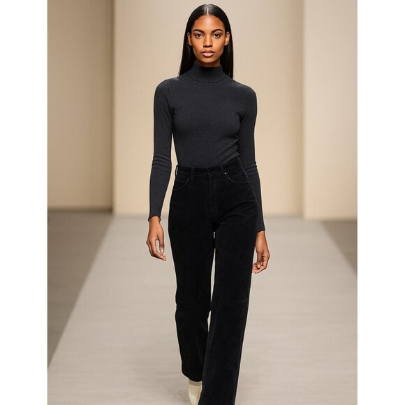 SONOMA Genuine Leather Pants Women’s Size 8 Black 100% Leather Vintage High Rise - Picture 13 of 13